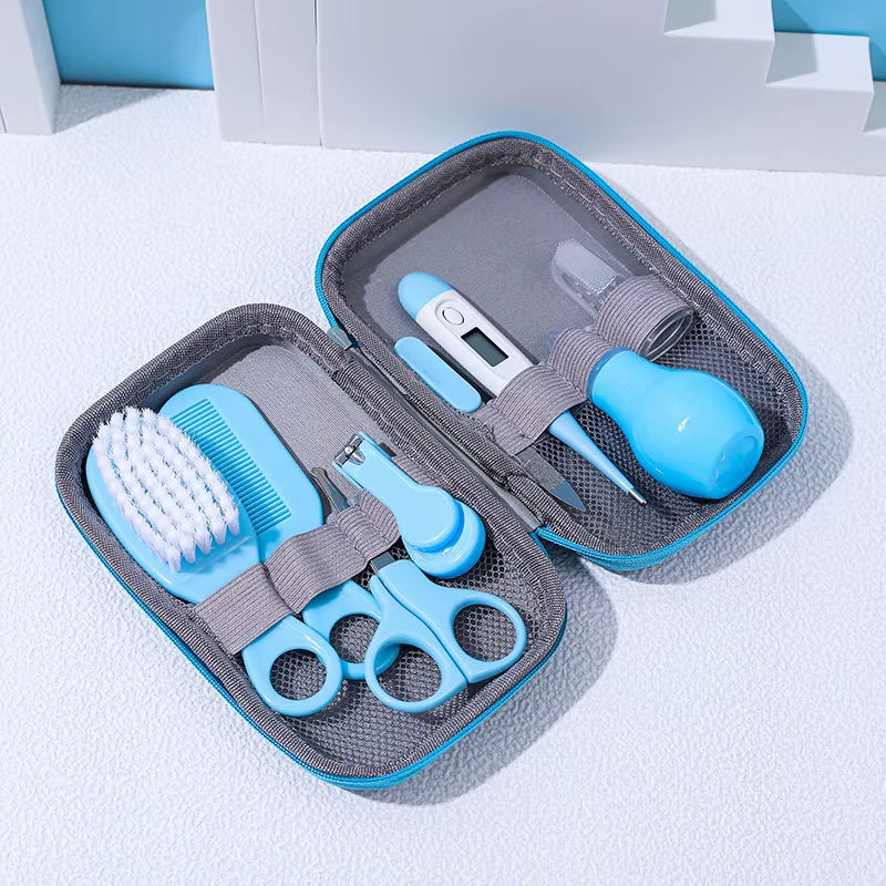 4/6/8Pcs/Set Newborn Baby Kids Nail Hair Health Care Thermometer Grooming Brush Kit Care Baby Essentials Newborn Material Safety