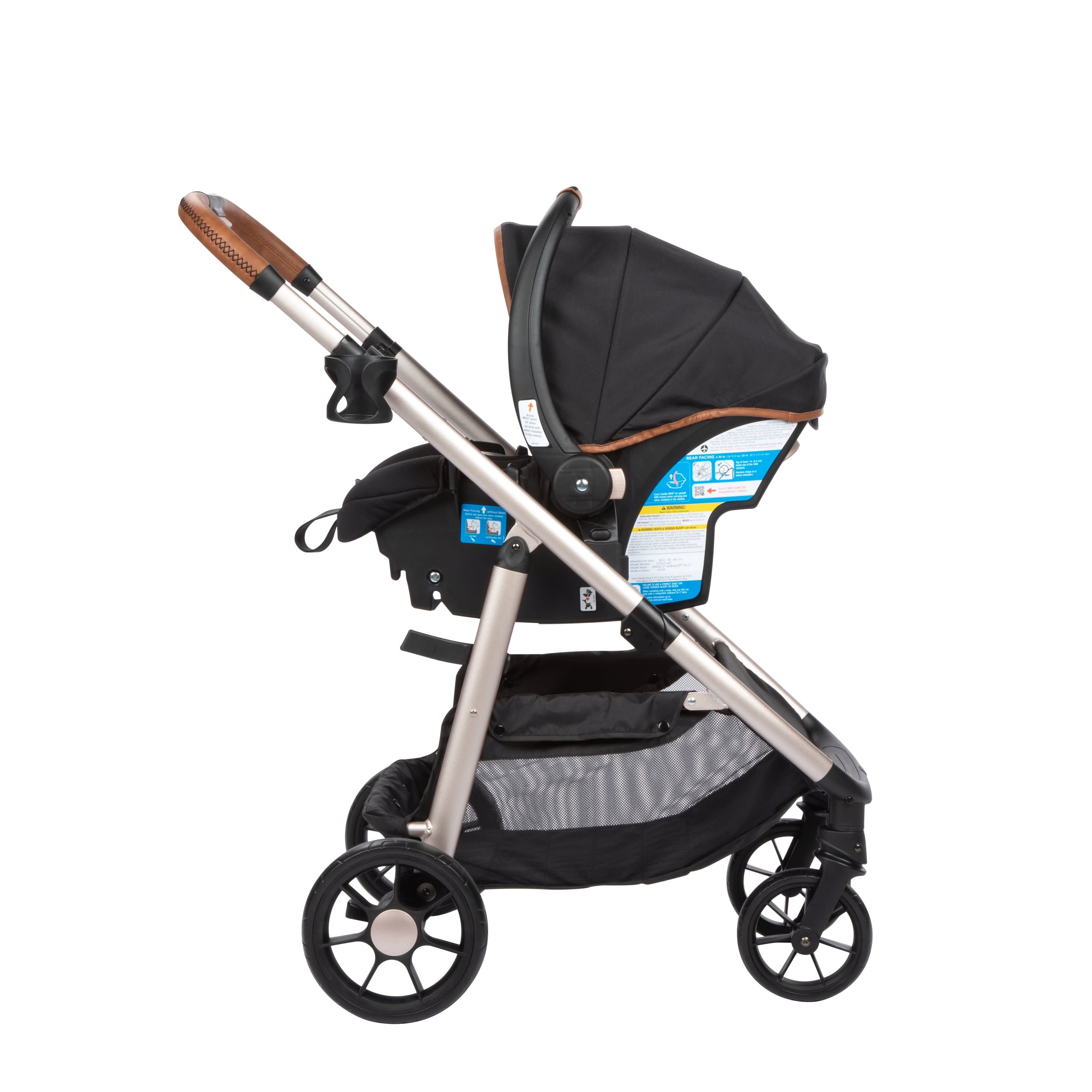 6-In-1 Modular Travel System, Black & Gold, Infant & Toddler, Unisex