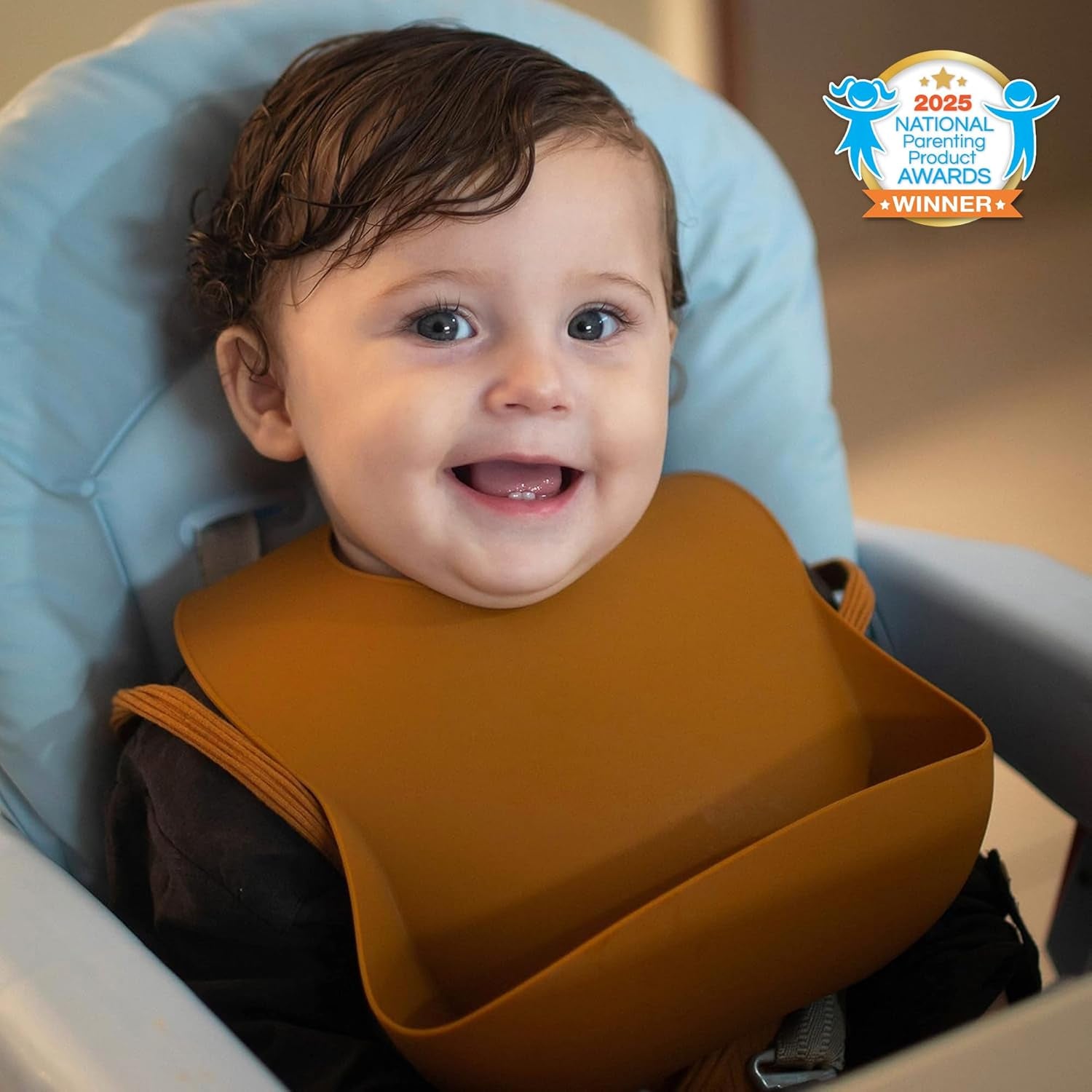 Silicone Baby Bibs Set of 2 | BPA Free Waterproof | Soft Flexible Adjustable Silicone Bibs for Babies & Toddlers(Ether/Sage)
