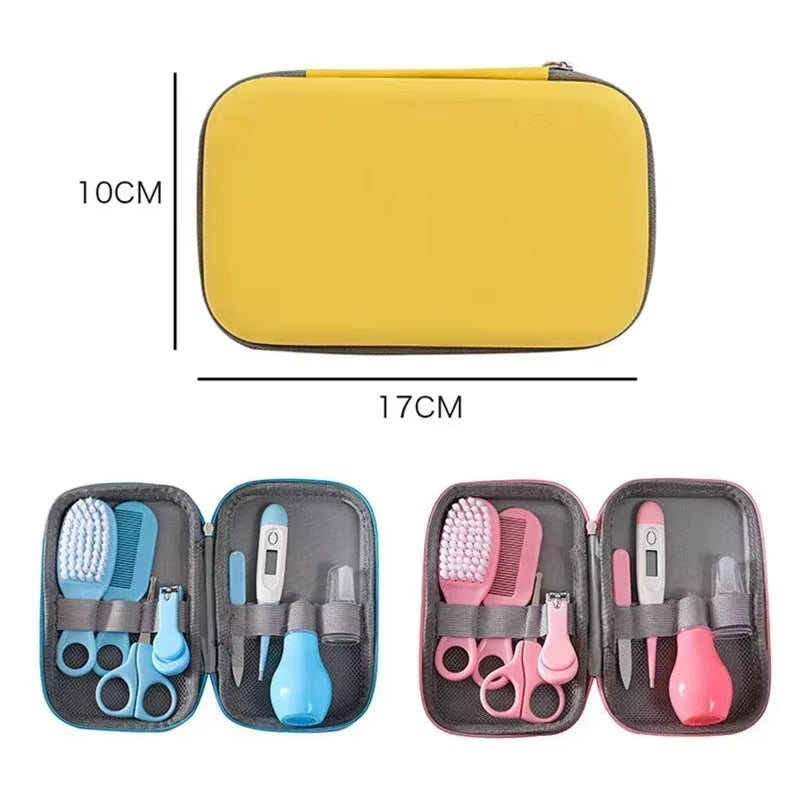 4/6/8Pcs/Set Newborn Baby Kids Nail Hair Health Care Thermometer Grooming Brush Kit Care Baby Essentials Newborn Material Safety