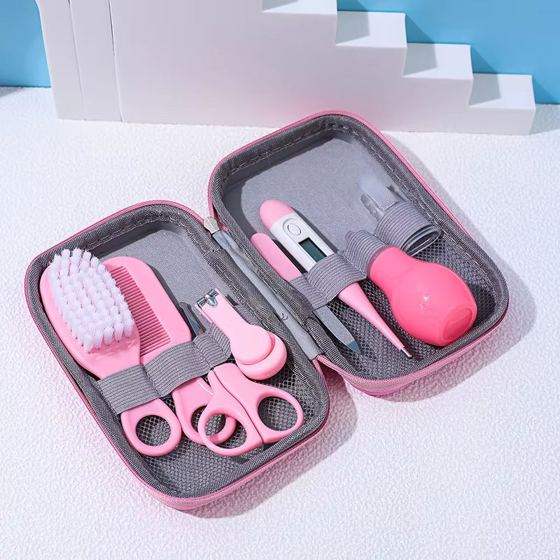 4/6/8Pcs/Set Newborn Baby Kids Nail Hair Health Care Thermometer Grooming Brush Kit Care Baby Essentials Newborn Material Safety