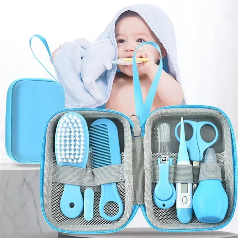 4/6/8Pcs/Set Newborn Baby Kids Nail Hair Health Care Thermometer Grooming Brush Kit Care Baby Essentials Newborn Material Safety