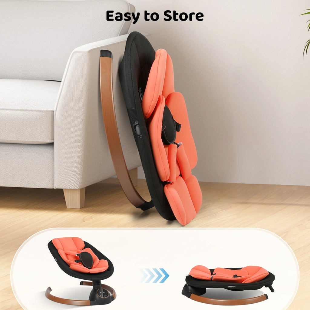 Baby Swing for Infants,Bluetooth Control 5-Point Harness Newborn Swing,5 Sway Speed,10 Lullabies(Black)