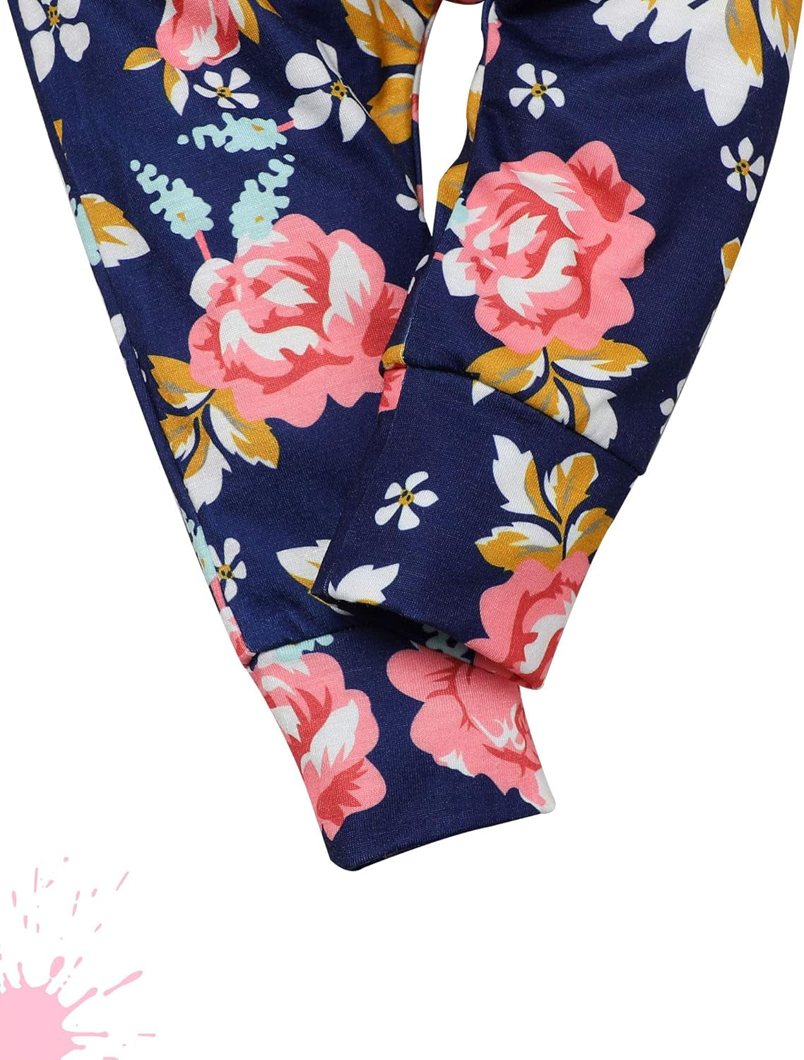 Toddler Baby Girl Clothes Baby Girl Hoodie Infant Baby Girl Outfits + Floral Pants 3PC Set 2-3 T