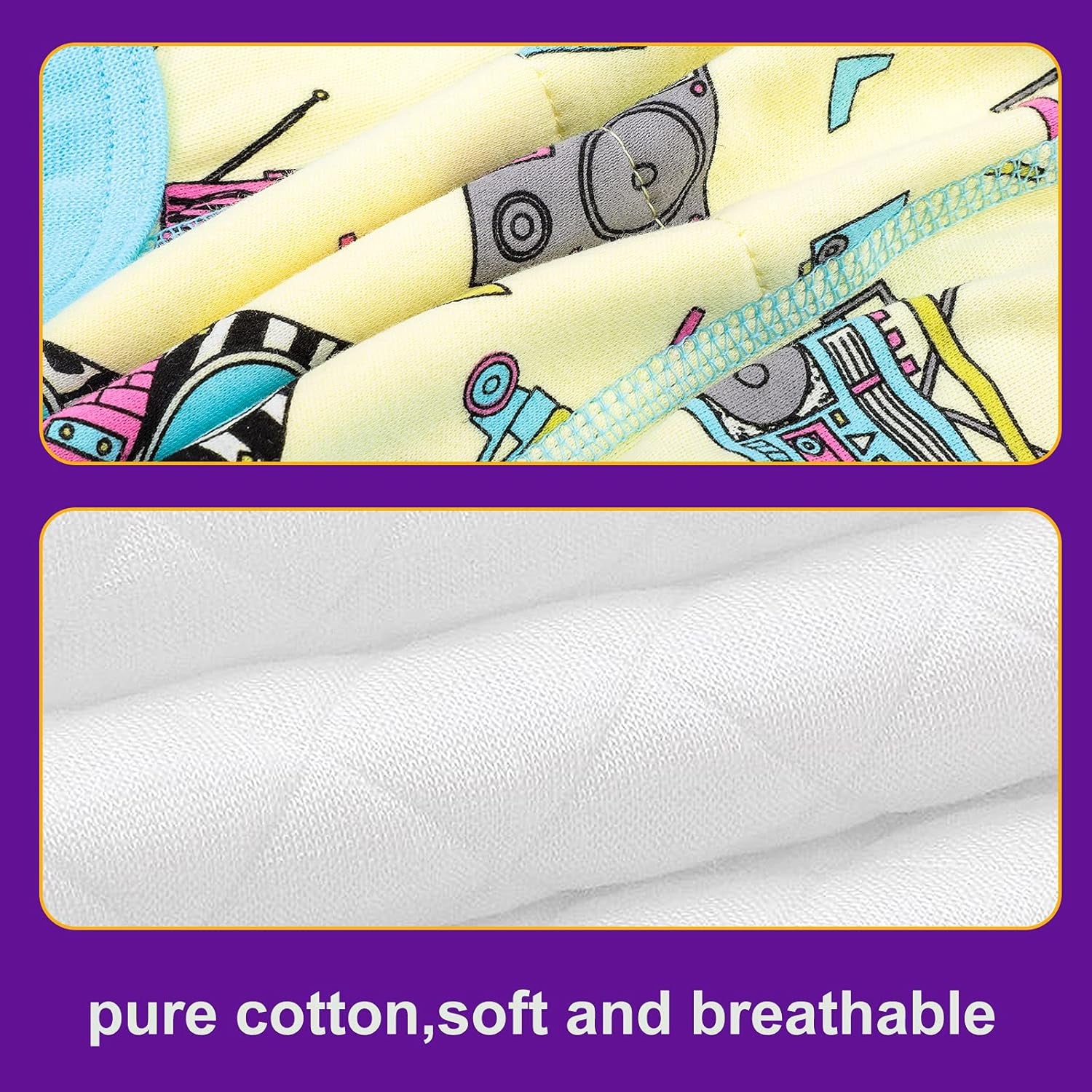 8 Packs Potty Training Pants Cotton Absorbent Training Underwear for Toddler Boy and Girls 2T-9T