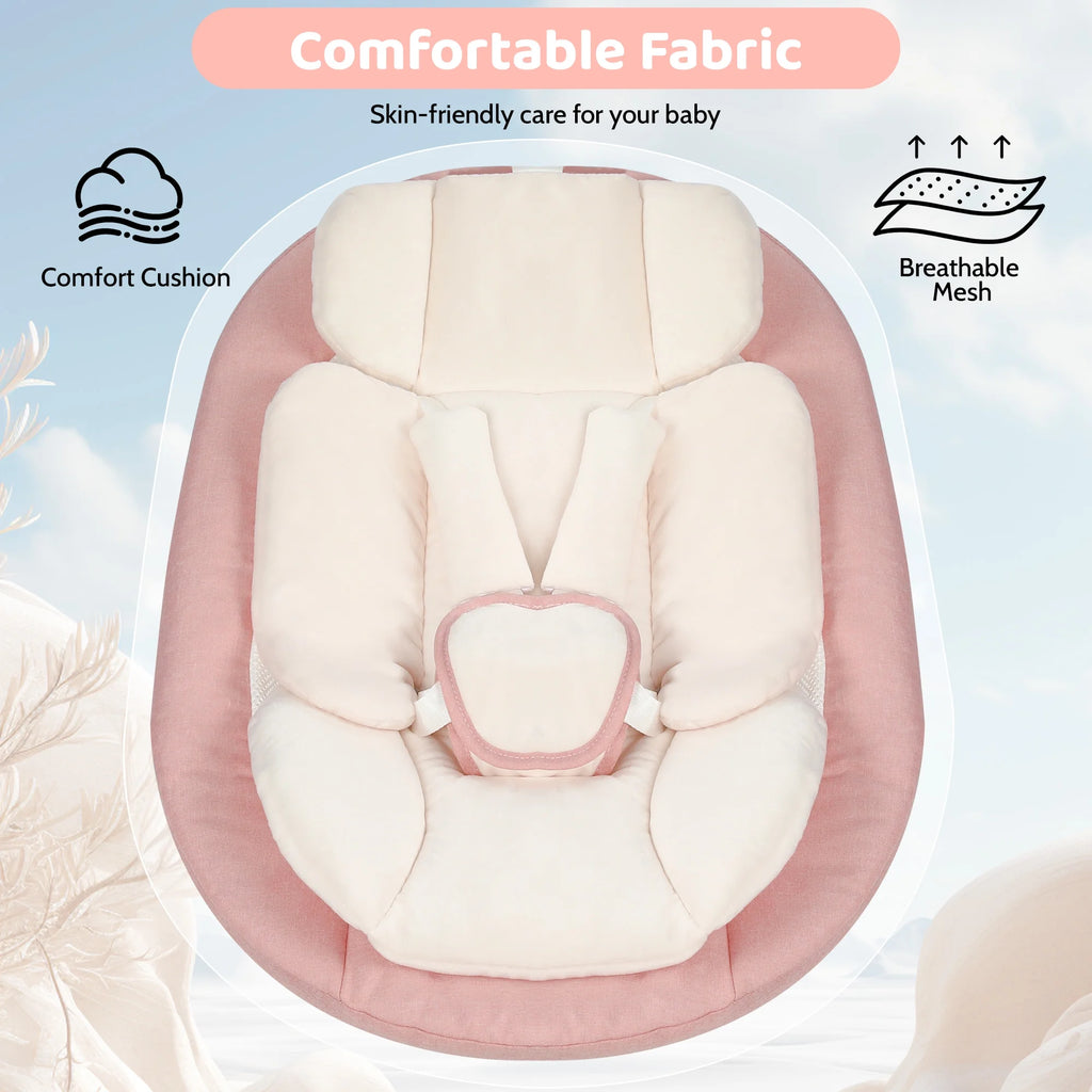 Baby Swing for Infants,Bluetooth Control 5-Point Harness Newborn Swing,5 Sway Speed,10 Lullabies(Pink)