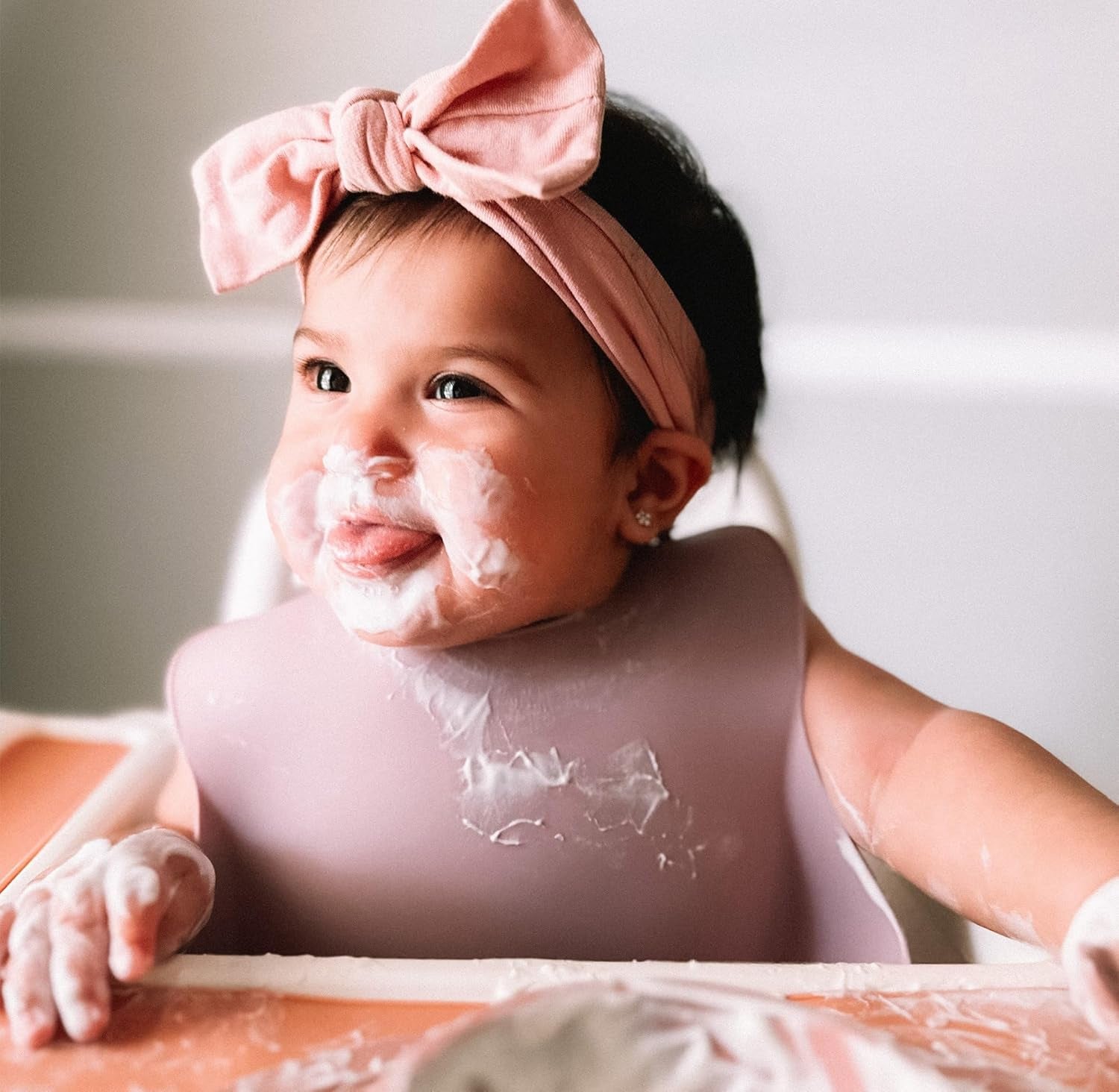 Silicone Baby Bibs Set of 2 | BPA Free Waterproof | Soft Flexible Adjustable Silicone Bibs for Babies & Toddlers(Ether/Sage)