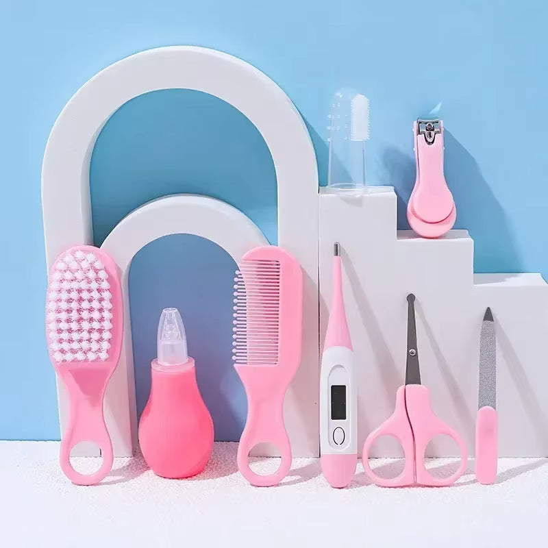 4/6/8Pcs/Set Newborn Baby Kids Nail Hair Health Care Thermometer Grooming Brush Kit Care Baby Essentials Newborn Material Safety