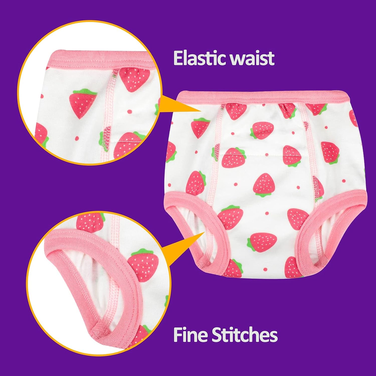 8 Packs Potty Training Pants Cotton Absorbent Training Underwear for Toddler Boy and Girls 2T-9T