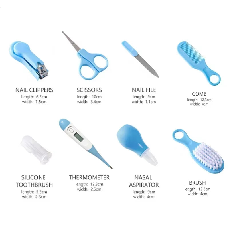 4/6/8Pcs/Set Newborn Baby Kids Nail Hair Health Care Thermometer Grooming Brush Kit Care Baby Essentials Newborn Material Safety